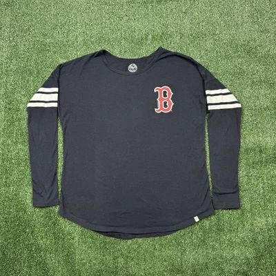 Boston Red Sox Graphic T Shirt Women's Size M Blue Long Sleeve MLB Baseball '47 - Image 1 of 4