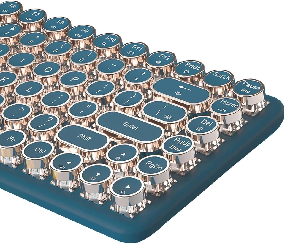 Teclado para máquina de escribir inalámbrico 2,4 GHz/Bluetooth/USB-C con cable mecánico GaminG... Foto 1 de 4