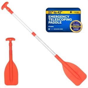 Emergency Floating Telescoping Paddle 21" to 42", T-Grip - Orange - FO2898 - Picture 1 of 8