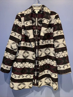 Womens Large Cardigan Jacket Aztec Print, Artisan NY Southwest  - Image 1 of 3