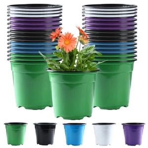 30Pack Nursery Pots Plastic Pots for Plants 5 inch Seedling Pots with Drainag... - Picture 1 of 7