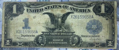 1899 Silver Certificate Black Eagle Large Note $1 Dollar X26159658A Fr-236 - Image 1 of 4