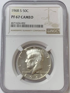 1968-S Kennedy Half Dollar Coin NGC PF 67 CAMEO - Picture 1 of 2