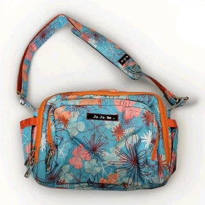 Ju Ju Be Groovy Gardens Messenger Style Diaper Bag EUC Unisex Colorful Floral - Picture 1 of 10