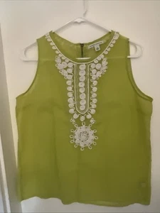 Women’s Banana Republic Tank Top Size 8 100% Cotton Summer Green - Picture 1 of 4