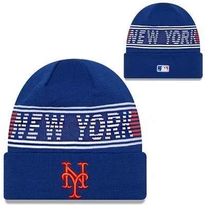 New Era MLB New York Mets Clásico Punto Tejido Gorro Invierno Sombrero Equipo Gorra Azul Foto 1 de 3