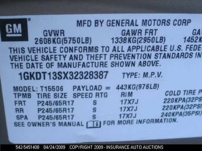 02 03 04 05 06 07 08 09 GMC ENVOY L. CORNER/PARK LIGHT CORNERING BUMPER MOUNTED Foto 1 de 4