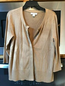 Coldwater Creek Cardigan Lightweight Sweater Beige Medium - Picture 1 of 6