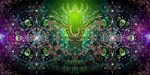UV Backdrop Black Light Tapestry Psychedelic Art Banner Fluoro Psy Wall Hanging - Picture 1 of 6