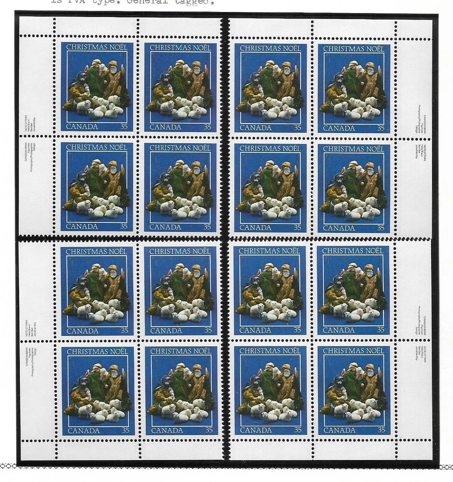 pk02332:Stamps-Canada #974 Christmas 35 cent Plate Block Set-MNH - Image 1 of 1