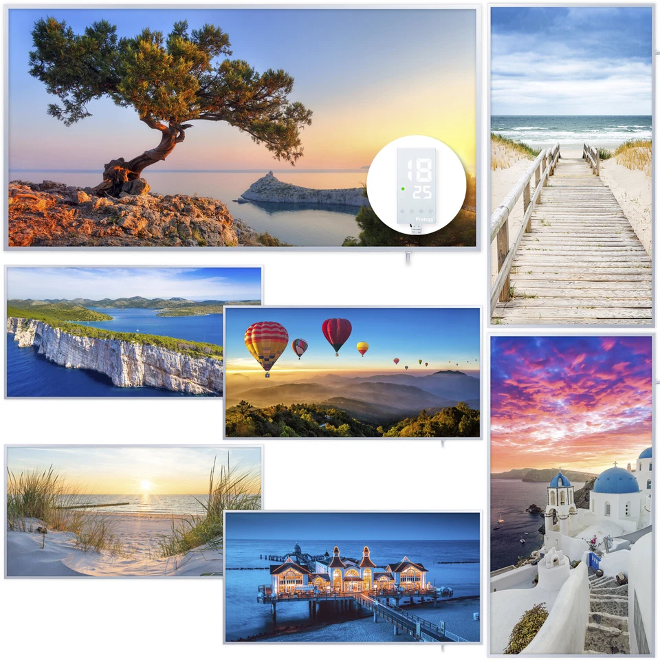 Protron Motiv Infrarotheizung Bild Heizpaneel Wandheizung mit Smart Thermostat