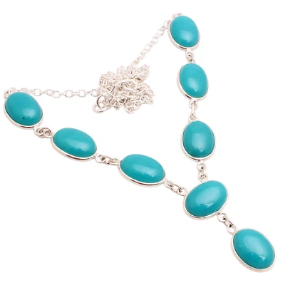 Chalcedony Gemstone Silver Plated Handmade Jewelry Necklace Gift 13 Gms N-0163 - image 1 of 3