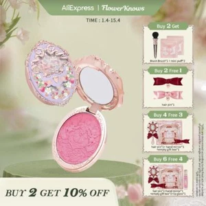 Flower Knows Strawberry Rococo Series Embossed Powder Blush All Skin Tones - Picture 1 of 8