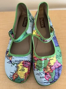 Hot Chocolate Design Chocolaticas Mary Jane Shoes Map Globe Sz EU 41/US 10.5 - Picture 1 of 8