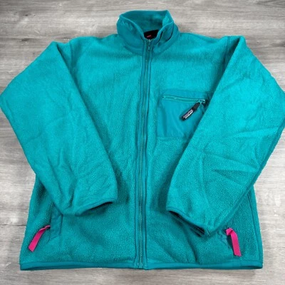 Chaqueta polar Patagonia vintage para mujer rosa azulado hecha en EE. UU. cremallera completa Foto 1 de 4