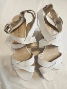 Franco Sarto Women's Cork Wedge Sandal White Size 7 - Picture 1 of 9