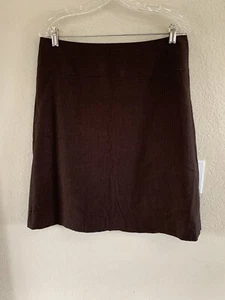 Banana Republic Brown Pinstriped Lined Skirt Size 10 - Picture 1 of 7