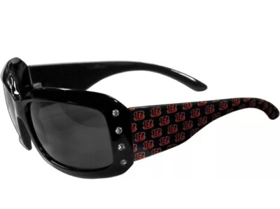 Gafas de sol de diseñador NFL Cincinnati Bengals para mujer con estrás brillantes Foto 1 de 4