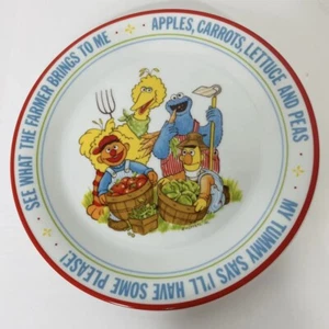 SESAME STREET GOING TO MARKET PORCELAIN CHILD'S PLATE - Newcor Pottery - Picture 1 of 2