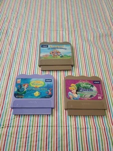 3 Games VTech V.Smile Disney Little Mermaid Ariel's Majest Cinderella And Zayzoo - Picture 1 of 8