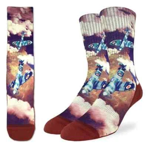Supermarine Spitfire Herren aktive Crew-Socken Viel Glück Brit Fighter Mode Neu - Bild 1 von 1