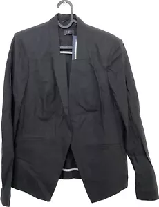 Marks Spencer Collection Linen Blend Black Blazer Jacket Occasion Size 12 - Picture 1 of 6