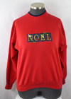 Vintage Christmas Sweatshirt Plus Size XL Red Noel Holiday High Neck Top