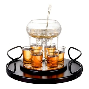 Shot Glass Dispenser Gift Set - 6 Shot Acrylic Glass Dispenser and Holder -Bars - Picture 1 of 12
