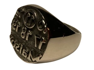 Maison Margiela Numbers Logo-Engraved Titanium Signet Men's Ring, Size: 11, new - Picture 1 of 1