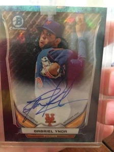 2014 Bowman Chrome Gabriel Ynoa Bubbles Rifrattore Autografo #88/99 Auto Mets - Foto 1 di 4