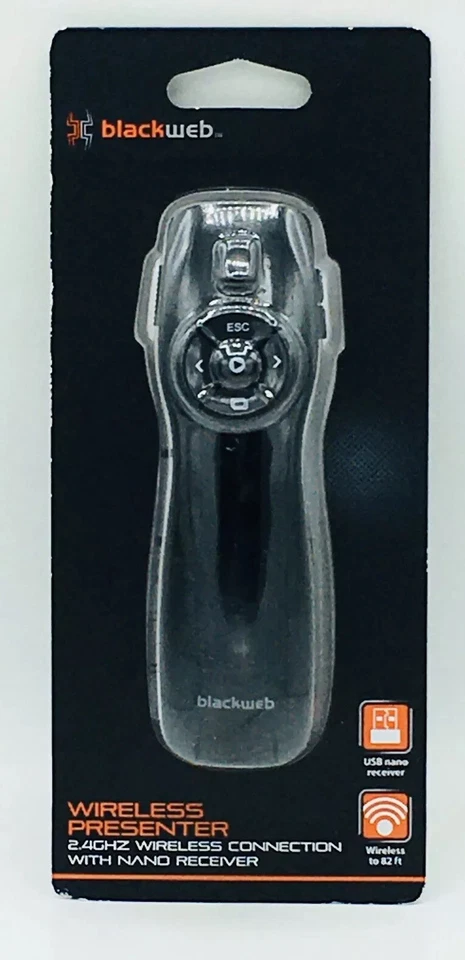 Blackweb Remote 2.4ghz Wireless Presenter 82 Ft. Range Bwa18ho013 567114967