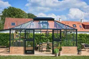 Gewächshaus Juliana Grand Oase 18,8m² Mauer anthr. 3mm Sicherheitsglas - Bild 1 von 3