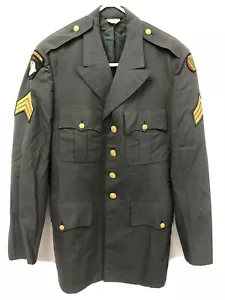 Giacca cappotto uomo uniforme militare verde esercito aviotrasportata con righe bottoni aquila - Foto 1 di 10