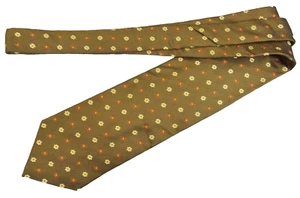 Alexander Julian Colors Gold 100% Silk Neck Tie Yellow Brown Floral Colours A024 - Picture 1 of 3