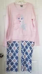 DISNEY FROZEN II Women's Pink Plush Fleece 2 Piece Pajama Set Size XL - NEW - Picture 1 of 7