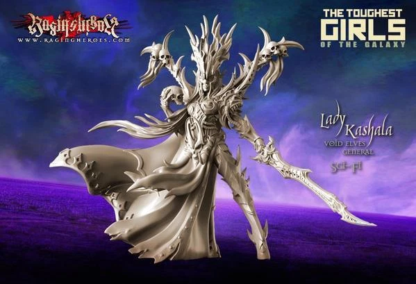 Raging Heroes 22793 Lady Kashala Dark Elf General Fantasy Female Warrior Lord