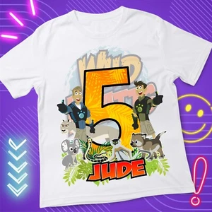 Wild Kratts Geburtstag individuelles T-Shirt Kinder Gr. 5 weiß kurzarm - Bild 1 von 5
