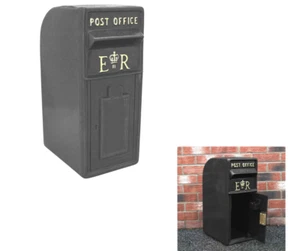 Cast Iron ER Royal Mail Post Box Postal Box Black British Mailbox - Picture 1 of 2