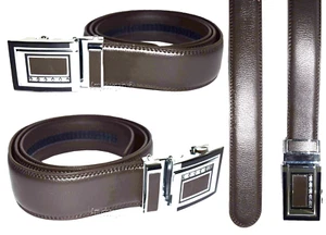 Hombre Cuero Vestido/Cinturón Casual Auto Bloqueo Hebilla Talla 48-50" Nuevo Cinturón Hombre - Imagen 1 de 12