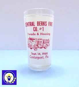 Vidrio para beber vintage Centersport PA. Central Berks Fire Co. #1 desfile/vivienda - Imagen 1 de 3