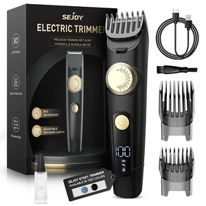 Cordless Hair Trimmer Men's Hair Clipper LED Display Beard Trimmer Hair Cutting - Picture 1 of 11