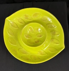 Lime Green Color Lime Shaped with Leaf Pattern Serving Dish - Picture 1 of 6