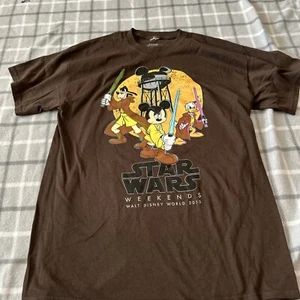 Disney Parks World Star Wars Weekends 2015 Tee T-Shirt Mickey Goofy Donald L - Bild 1 von 4