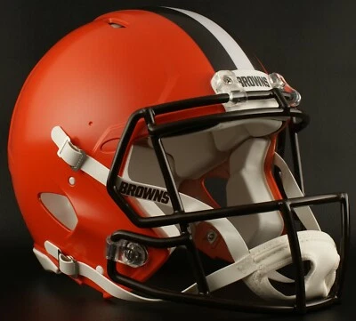 Casco de fútbol americano auténtico tamaño completo Cleveland Browns NFL Riddell VELOCIDAD Foto 1 de 4