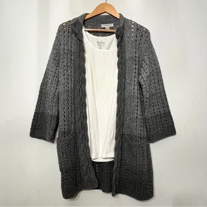 Todd & Duncan schottische Kaschmir Strickjacke Zopfmuster Taschen Ombré Damen Medium - Bild 1 von 6