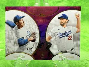 Sandy Kofax & Clayton Kershaw /99 Purple - 2025 Topps Dynamic Duals #14 Dodgers - Picture 1 of 12