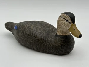 Handarbeit Holz Ente SCHWARZE ENTE DRAKE signiert - Bild 1 von 10