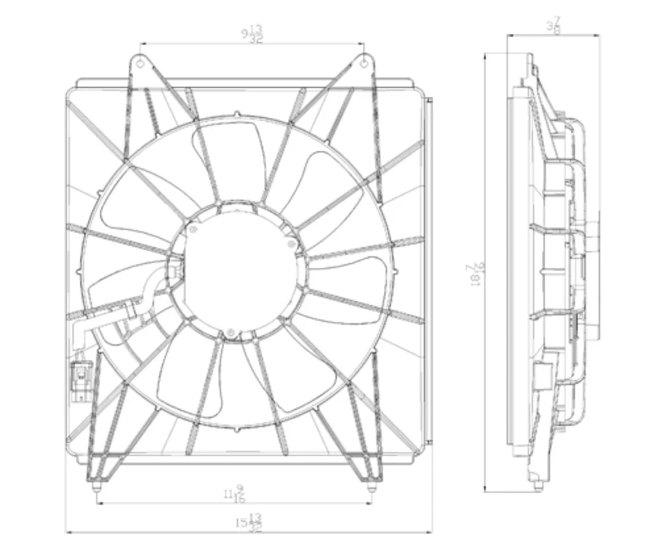 Conjunto de ventilador de refrigeración condensador para 13-17 Honda Accord L4 HO3113134 38616-5A2-A02 Foto 1 de 1