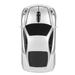 Wireless Mouse Silver Sports Car Style 2.4GHz USB Receiver 1600DPI LED Headl ECA - Picture 1 of 23