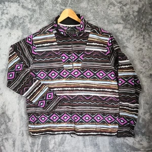 No Boundaries Mens 2XL Purple Aztec Polar Fleece Quarter Zip Pullover Sweatshirt - Picture 1 of 9